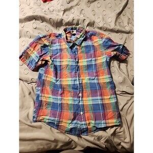 Boys Old Navy Short Sleeve Plaid Button-up  Shirt Size XL [14-16]